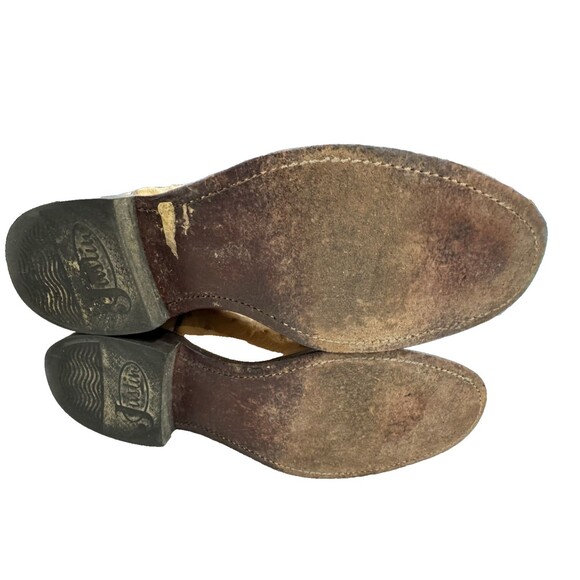 Men’s Justin Tan Ostrich Roper Boots SZ 6 - Picture 8 of 9